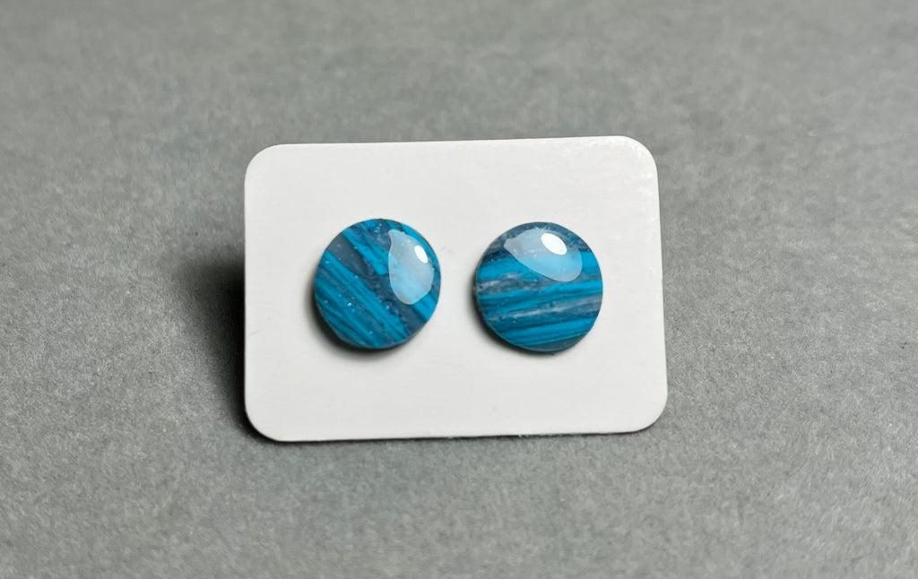 Сини обици на винт