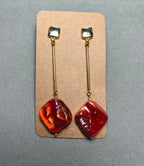 Дълги червени обици